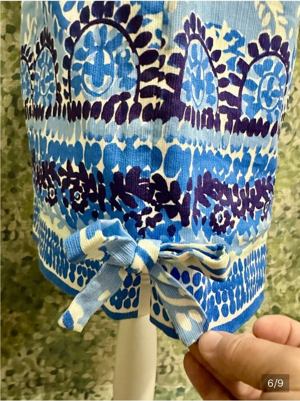 Lilly Pulitzer Blue White Coastal Print Shift Dress Turtle Zip Sleeveless Size 2 - Picture 6 of 9